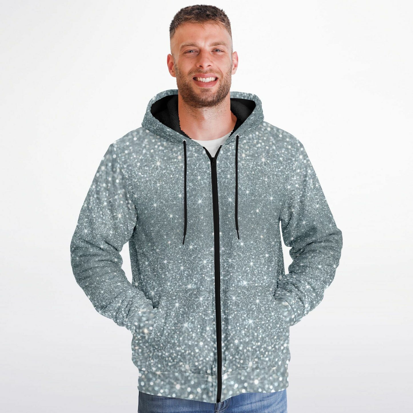 Microfleece Ziphoodie - AOP Platinum