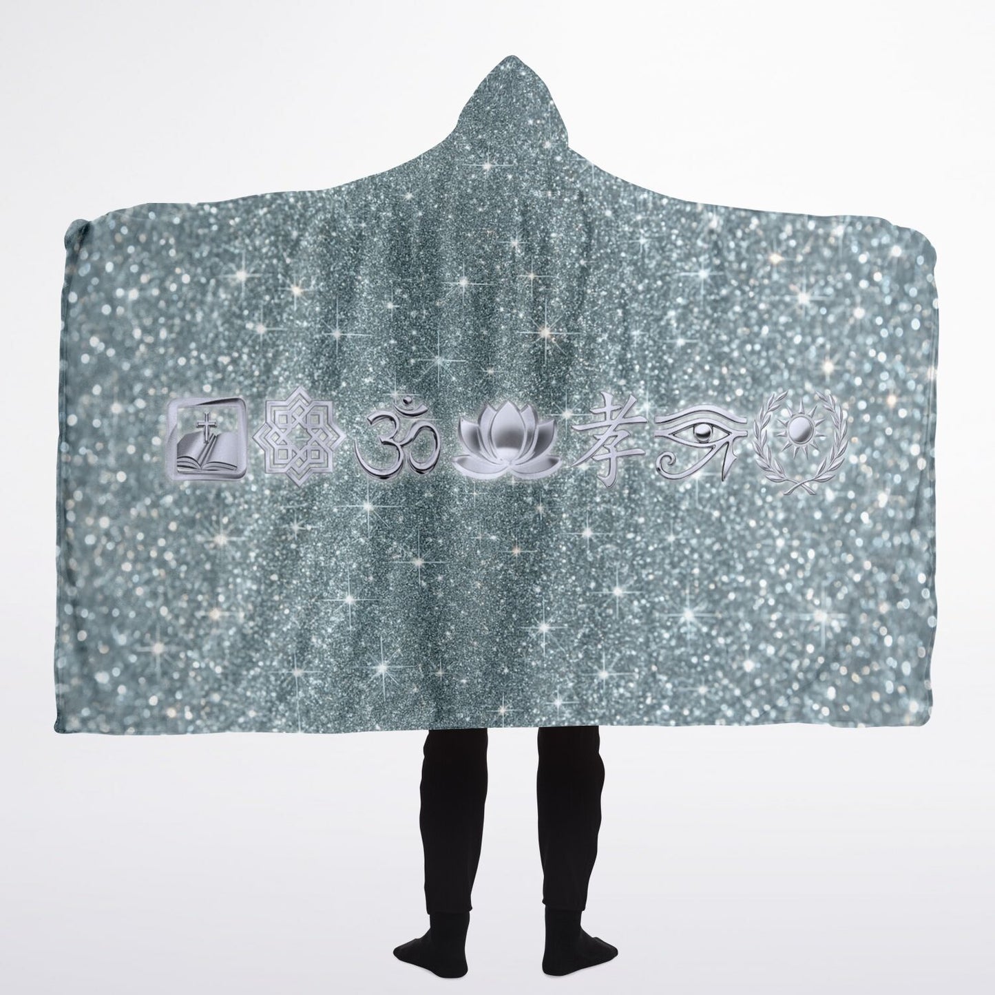 Ancient Wisdom Sherpa Blanket - AOP Platinum