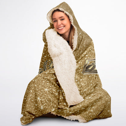 Ancient Wisdom Sherpa Blanket - AOP Gold