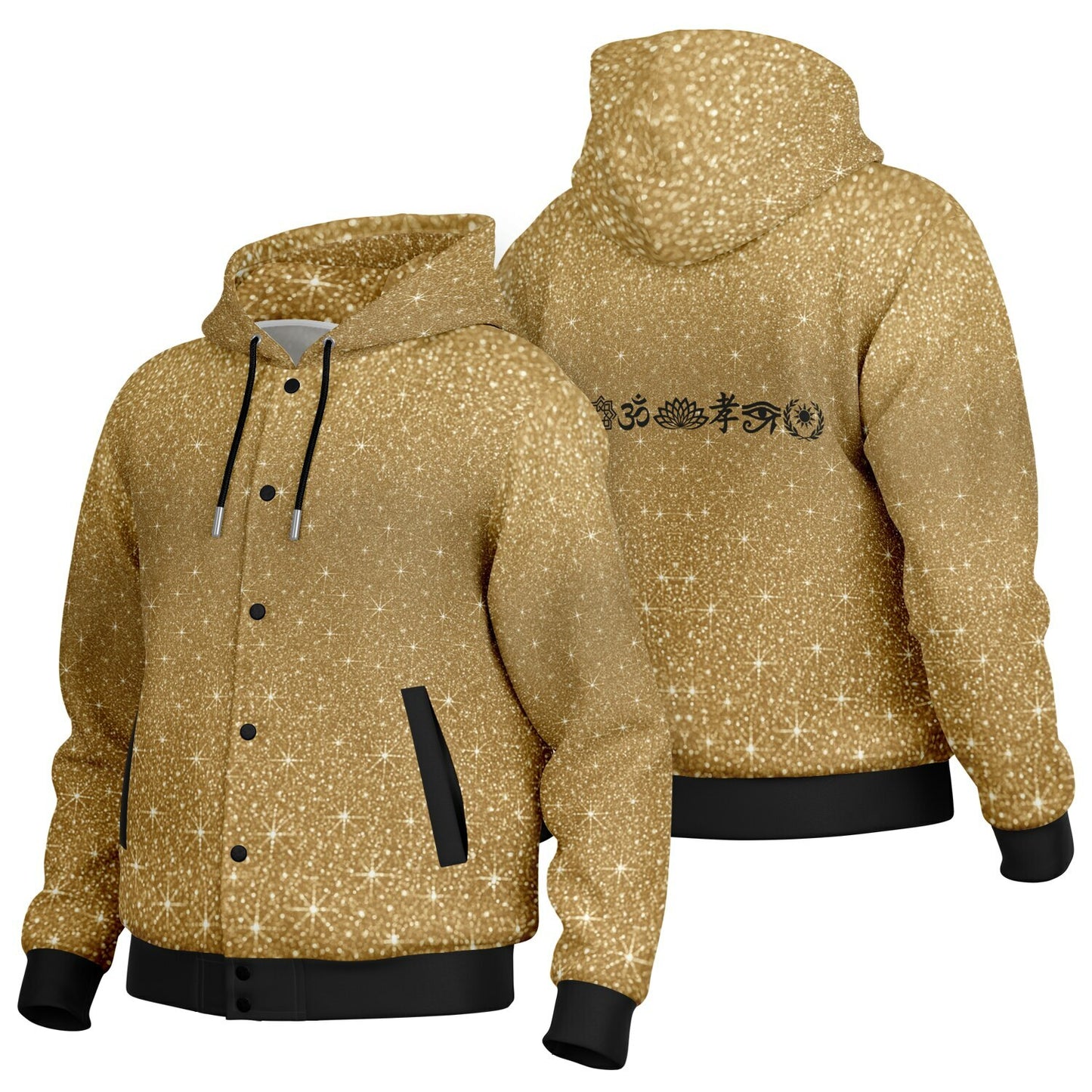 Hoodie Jacket AOP Gold