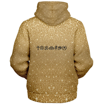 Microfleece Ziphoodie - AOP Gold