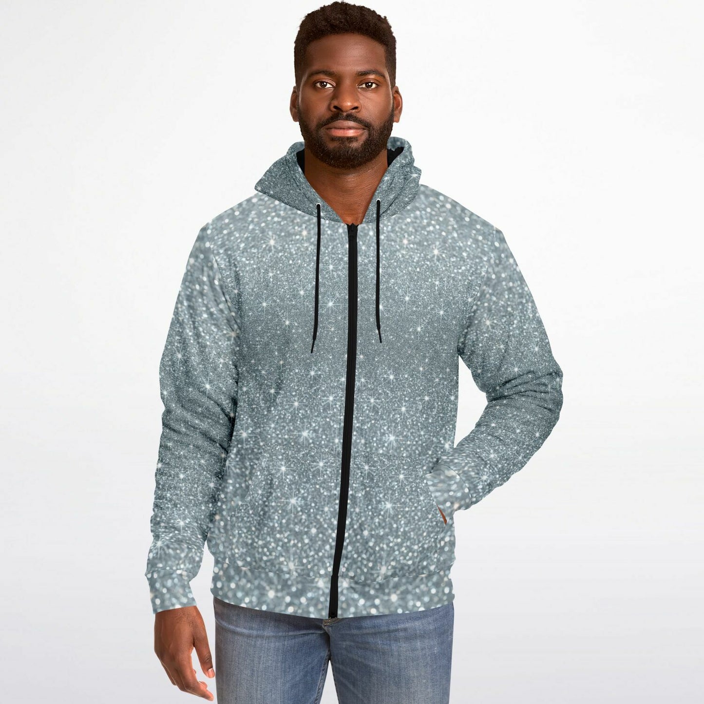 Microfleece Ziphoodie - AOP Platinum