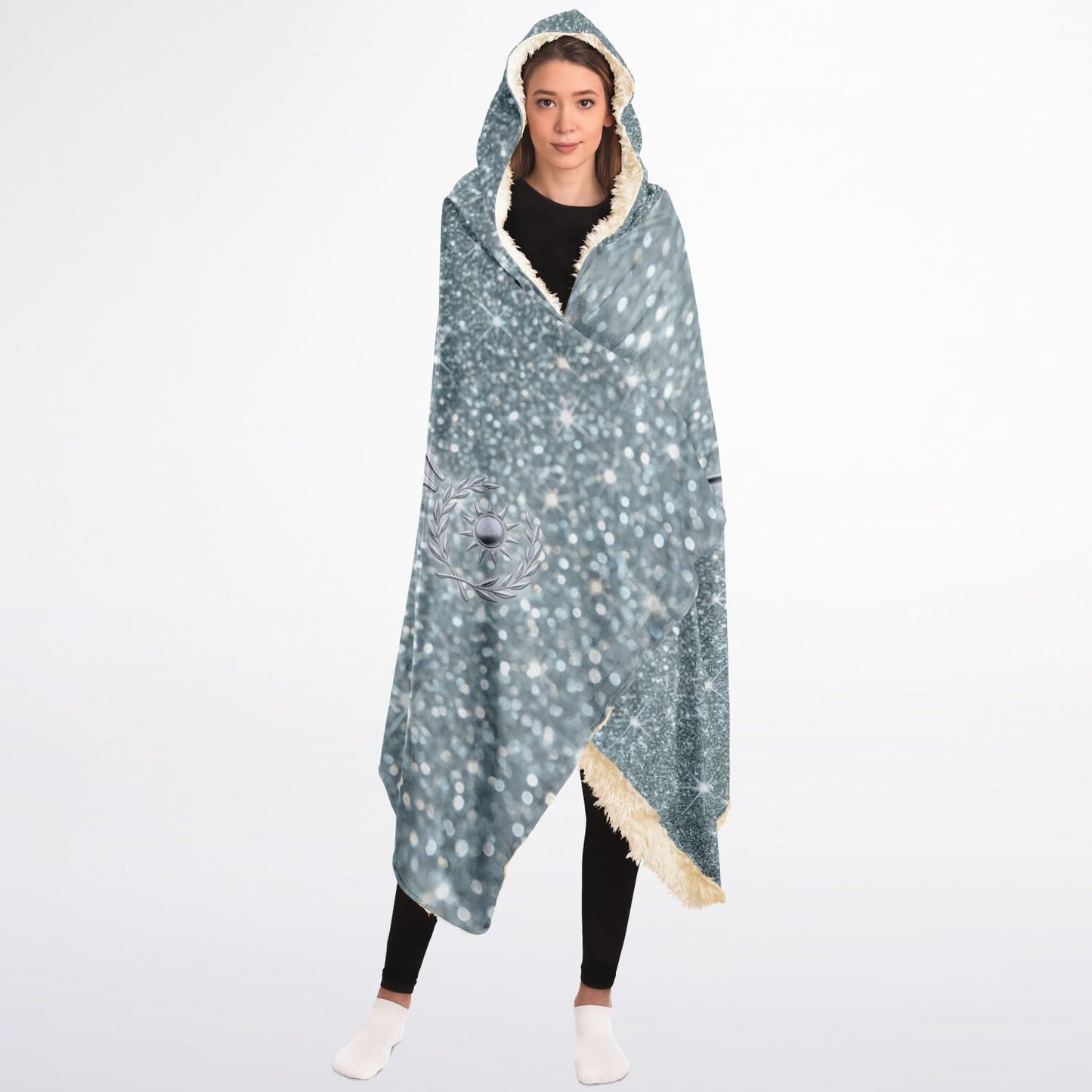 Ancient Wisdom Sherpa Blanket - AOP Platinum