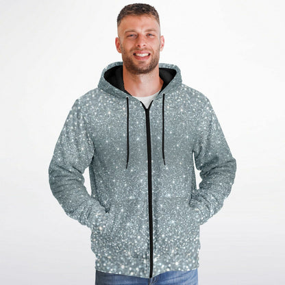 Microfleece Ziphoodie - AOP Platinum
