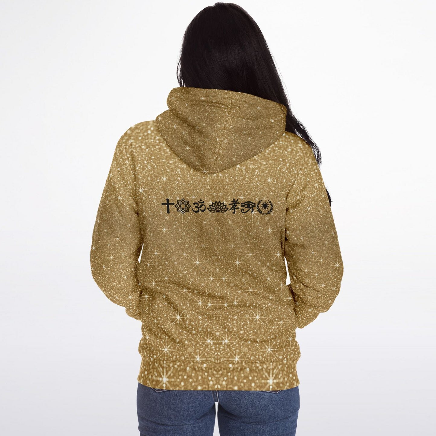 Microfleece Ziphoodie - AOP Gold