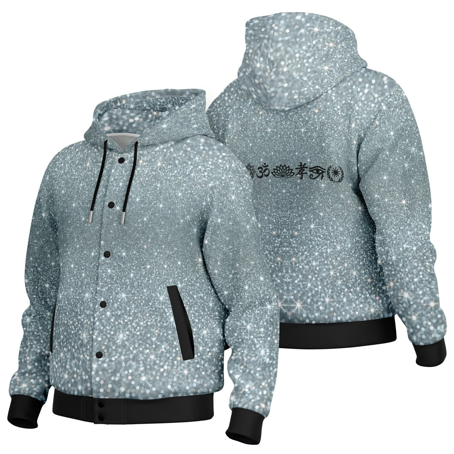 Hoodie Jacket AOP Platinum