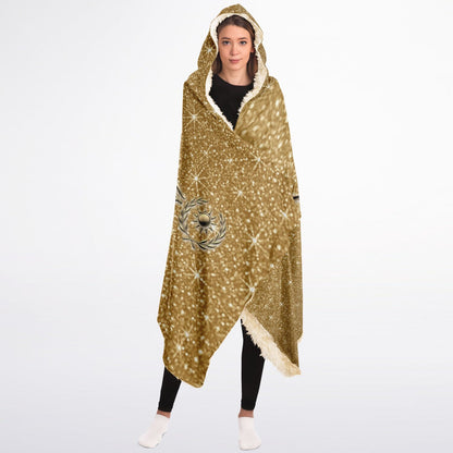 Ancient Wisdom Sherpa Blanket - AOP Gold