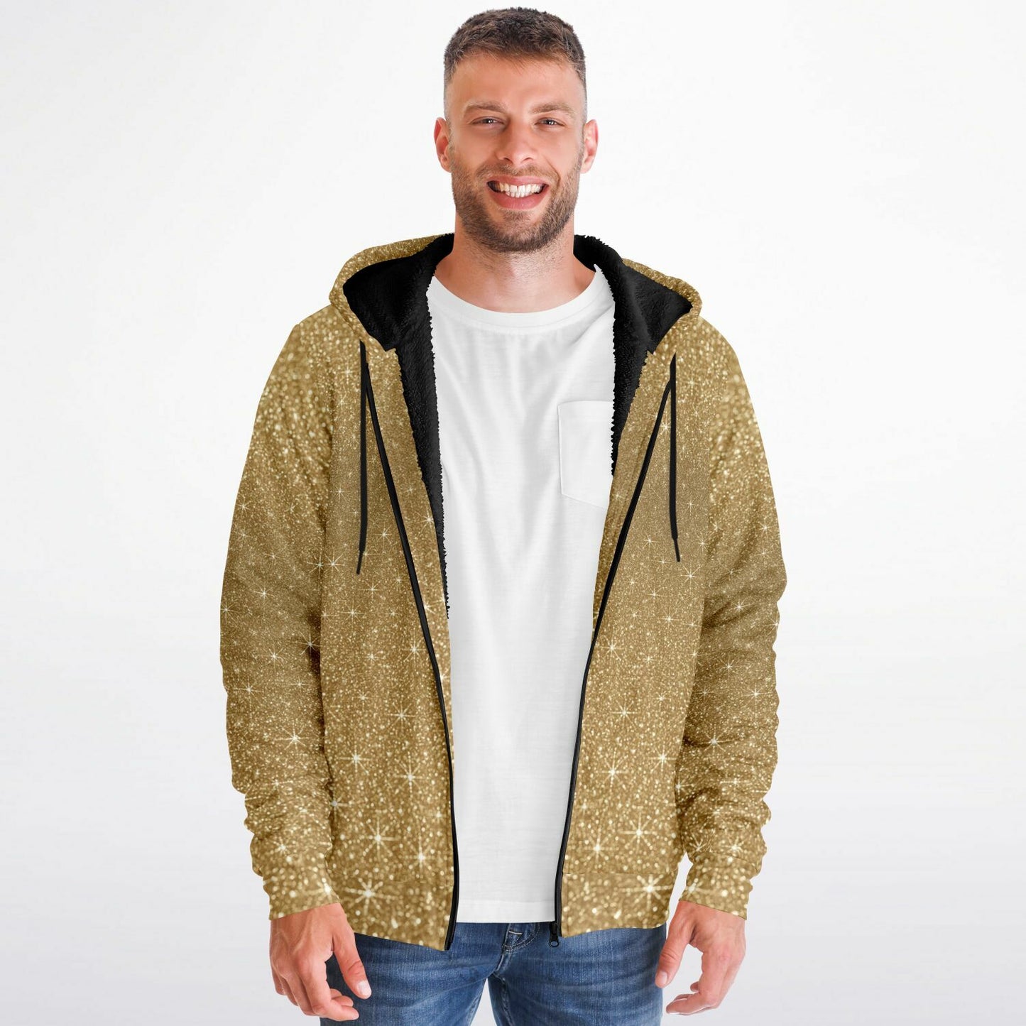 Microfleece Ziphoodie - AOP Gold