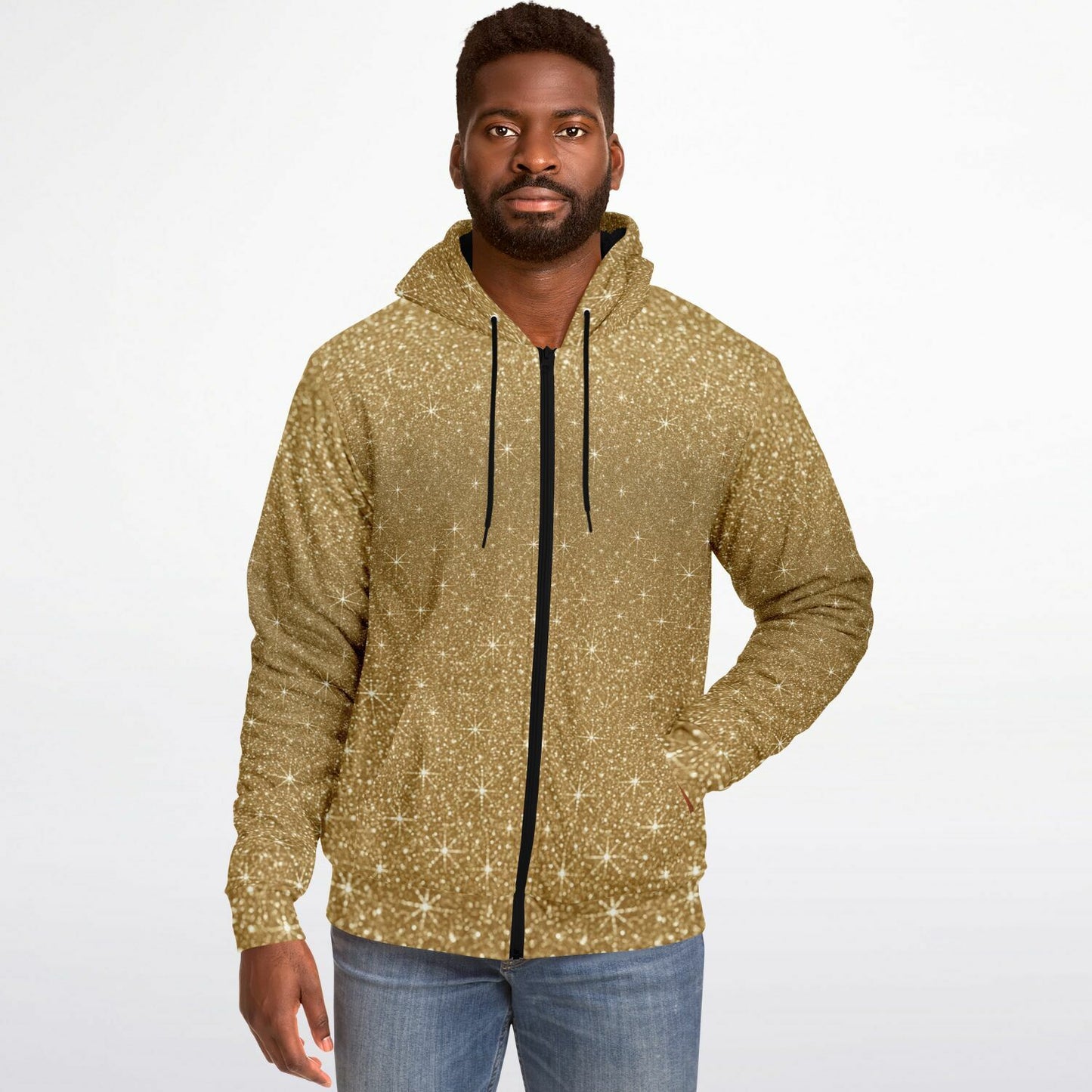 Microfleece Ziphoodie - AOP Gold